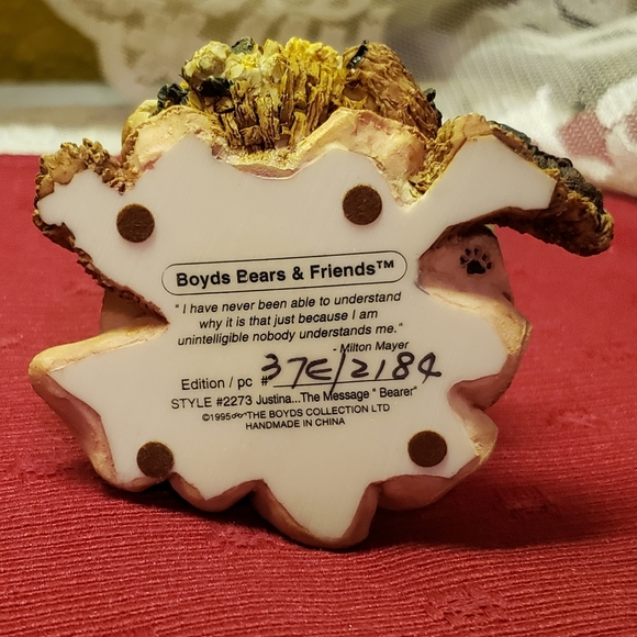 Vtg 95 Boyd's Bears  & Friends Justina The Message Bearer Bear - Picture 7 of 8